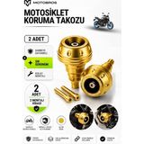 Motobros Motosiklet Koruma Takozu Yamaha Mt-07 Uyumlu Motor Takozu Egsoz Koruma Takozu Gold 2’li Set Universal Grenaj Koruma Takozu Montaj Vidalı
