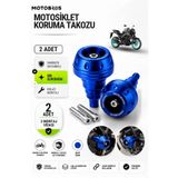 Motobros Motosiklet Koruma Takozu Yamaha Mt-25 Uyumlu Motor Takozu Egsoz Koruma Takozu Mavi 2’li Set Universal Grenaj Koruma Takozu Montaj Vidalı
