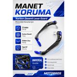 Motobros MOTOSİKLET MANET KORUMA MOTOSİKLET ELCİK KARBON MAVİ DESEN UNİVERSAL MODEL