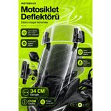 Motobros Motosiklet Ön Cam Motosiklet Deflektör Dikiz Aynalı Universal Motosiklet Siperlik Şeffaf