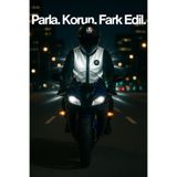 Motobros Motosiklet Reflektörlü Yelek, Su Geçirmez, Full 3M Reflektör, Siyah-Beyaz, L Beden
