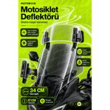 Motobros Motosiklet Şeffaf Ön Cam Motosiklet Deflektör Motor Ön Cam Universal Çift Bağlantılı Deflektör