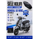Motobros Motosiklet Sele Kılıfı MONDİAL 50 WİNG Uyumlu Su Geçirmez Scooter Motor Koltuk Koruma Kılıfı Koltuk Örtüsü 270D