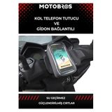 Motobros Motosiklet Sürücüsü Kol ile uyumlu Ve Gidona Takılabilir Çantalı Telefon Tutucu 6,5"'E Kadar