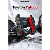 Motobros Motosiklet Telefon Tutucu Motor Bisiklet Telefon Tutucu MTR-41 Titreşim Önleyici Tak Çıkar Gidon ve Ayna Bağlantı Aparatlı
