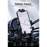Motobros Motosiklet Telefon Tutucu Motor Telefon Tutucu T-2 8 Kollu 4 Hava Yastıklı Titreşim Önleyici Gidon Ayna Aparatı