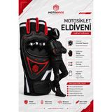 Motobros MW120R Parmaksız Motosiklet Eldiveni Yazlık Yarım Motorcu Eldiveni Kaydırmaz Tutuculu Reflektörlü CE EN-13594 Sertifikalı