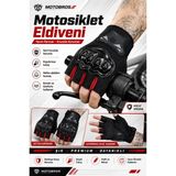 Motobros MW120R Parmaksız Motosiklet Eldiveni Yazlık Yarım Motorcu Eldiveni Kaydırmaz Tutuculu