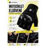 Motobros MW130S SİYAH Parmaksız Motosiklet Eldiveni Yazlık Yarım Motorcu Eldiveni Kaydırmaz Tutuculu CE EN-13594 Sertifikalı