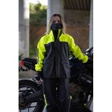 Motobros Neon Premium Cepli Astarli Motosiklet Yağmurluğu, Su ve Rüzgar Geçirmez, Reflektörlü, Sarı-Siyah