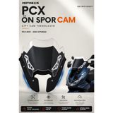 Motobros PCX ÖN SPOR CAM PCX ÖN CAM T SPOR CAM PCX RÜZGARLIK 2021-2024 Uyumlu PREMİUM AERODİNAMİK 2 ÇİFT CAM FLAPLI