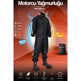 Motobros Reflektörlü Özel Kesim 0,45mm Kalın Yağmurluk Takımı (CEPLİ) Su Geçirmez Pvc Kumaş Ekstra Kalın