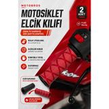 Motobros Universal Motosiklet Kırmızı Kauçuk Elcik Kaplama Motosiklet Elcik Sarmalı