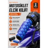 Motobros Universal Motosiklet Mavi Kauçuk Elcik Kılıfı Motosiklet Elcik Sarmalı