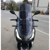 Motocam Kral Arneb 150 Ön Cam 2023-2026 Model 65 cm Füme Renkli 4 mm Orta Boylu Motosiklet Rüzgarlık