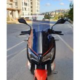Motocam QJ ATR 125 Ön Cam 2023-2026 Model 75 cm Füme Renkli 4 mm Uzun Motosiklet Rüzgarlık