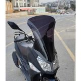 Motocam SYM JET 14 200 Ön Cam 2017-2026 Model 65 cm Siyah Renkli 4 mm Uzun Motosiklet Rüzgarlık