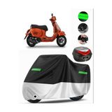 MotoEN Vespa GTS 300 Super Sport Arka Çanta Uyumlu Premium Motosiklet Brandası(Kilit Uyumlu)Siyah-Gri
