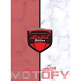 Motofy LİMİTED EDİTİON 3D KABARTMALI SİPERLİK CAMI STİCKER KIRMIZI