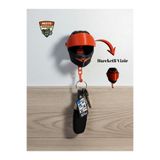 MotoGarage 3D Baskı Hareketli Vizörlü Kask Anahtar Askılığı – Kırmızı Siyah | Motor & Motosiklet Severlere Özel