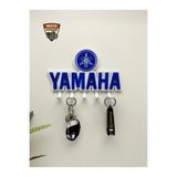 MotoGarage 3D Yamaha Logolu Motosiklet Duvar Anahtarlığı - 5 Askılı Dekoratif Motorcu Askısı - 15 cm