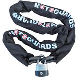 Motoguards Grade80 10mm Kesilmez Motosiklet Zinciri, YL Lamine Boron Asma Kilit, Siyah (150CM)