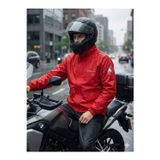 MOTOKIT Kırmızı Suya Dayanıklı Alt Üst Motosiklet Yağmurluk Seti – Taşıma Kılıflı, Oxford Kumaş Membranlı