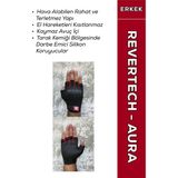 Motokit Revertech Aura Kırmızı M / Yarım Parmak - Kaymaz Avuç Içi Özellikli Motosiklet Eldiveni (Erkek)