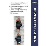 MOTOKIT Revertech Aura Lacivert - Neon / Yarım Parmak - Kaymaz Avuç İçi Motosiklet Eldiveni (Erkek)