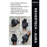 MOTOKIT Revertech Aura Siyah - Dokunmatik Ekran Uyumlu Erkek Motosiklet Eldiveni + BUFF HEDİYELİ