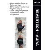 MOTOKIT Revertech Aura Siyah / Yarım Parmak - Kaymaz Avuç İçi Özellikli Motosiklet Eldiveni (Erkek)