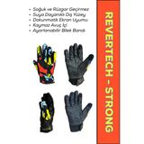 Motokıt Revertech Strong Graffiti / Su Ve Rüzgar Geçirmez Kışlık Motosiklet Eldiveni + Buff Hediyeli
