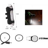 Motolinas Bisiklet Işığı LED Stop Arka Ikaz Işık Lamba USB Şarjlı 4 Mod Beyaz