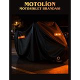 MotoLion Kanuni Leopard Uyumlu Siyah Renk Reflektörlü Motosiklet Brandası,örtüsü - ÇANTA UYUMSUZ