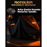MotoLion Yamaha X-Max 400 Abs Arka Çanta Uyumlu Siyah Renk Reflektörlü Motosiklet Brandası,örtüsü