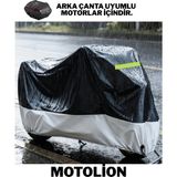 MotoLion Yamaha Xmax 300 Tech Maxarka Çanta Uyumlu (Gri-Siyah) Parç. Reflektörlü Motosiklet Brandası,örtüsü