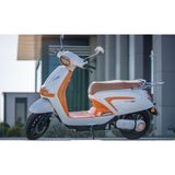 Motolüx Latte 6 Akülü Elektrikli Motosiklet Krem Turuncu Renk - Çok Renkli