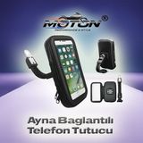 Moton Ayna Bağlantılı Su Geçirmez Motor Telefon Tutucu Esnek Kollu Xl Kılıf 168X92 mm (6.7 - 6.9 Inç Uyumlu)