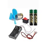 Motor Deney Seti 1 Paket Pervane Dc Motor Anahtar Pil Yatagi Iletken Kablo Pil Okul Sinif Deney Malzemesi