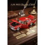 Motor Max 1:24 1955 Chrysler C300 Kırmızı Die-cast Model Araba - Açılır Kapı, Kaput ve Bagaj