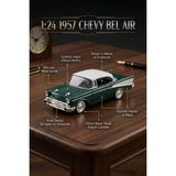 Motor Max 1:24 1957 Chevy Bel Air Yeşil Die-Cast Metal Klasik Model Araba Lisanslı