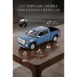 Motor Max 1:27 2019 GMC Sierra 1500 Denali Crew Cab Mavi Lisanslı Diecast Metal Model Araba