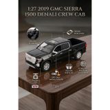 Motor Max 1:27 2019 GMC Sierra 1500 Denali Crew Cab Siyah Lisanslı Diecast Metal Model Araba