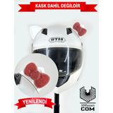 Motor & Motosiklet Pembe Fiyonklu Kedi Kulak Kask Dış Aksesuarı