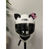 Motor & Motosiklet Pembe Fiyonklu Siyah Kedi Kulak Kask Dış Aksesuarı Diğer