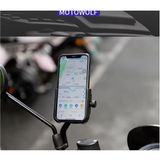Motor Motosiklet Telefon Ayna Tutucu Tamamı Alüminyum Metal Kasa - Option-1 - 000-Siyah