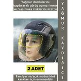 #Motoraksesuar Açık Tam Yarım Motor Kaskı Uyumlu Görüş Açısı Koruyucu Pratik Yağmur Kaydırıcı 2 Adet