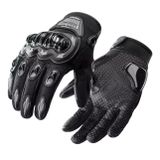 Motorcu eldiveni Kemik Korumalı Siyah Dokunmatik Özellikli Unisex Motosiklet Eldiveni MR-G1 (Medium)