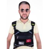 Motorcu Göğüs Çantası Reflektörlü Su Geçirmez Kan Grubu B+