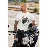Motorcu Motorsiklet Vites Geçişleri ve Kask Tasarımlı 1N23456 %100 Pamuk Regular Fit T-Shirt - 2XL - Beyaz